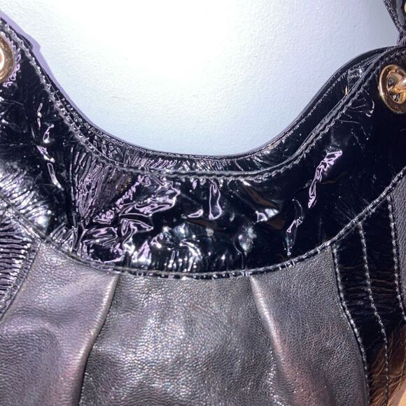 Michael Kors, Mixed Leather Drawstring Hobo Bucket Shoulder Bag - Picture 12 of 16